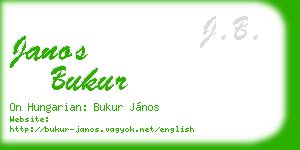 janos bukur business card